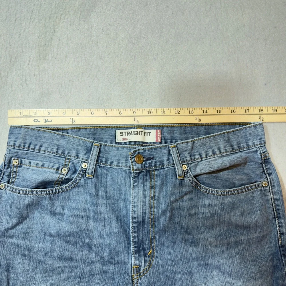 Levi's 505 Jeans Mens 36x34 Blue Excellent Straight Fit Denim Pants